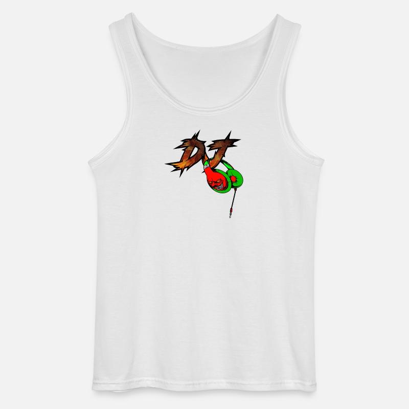 Neon Devil mit Kopfhörer DJ - Gildan Männer Tank Top - Weiß