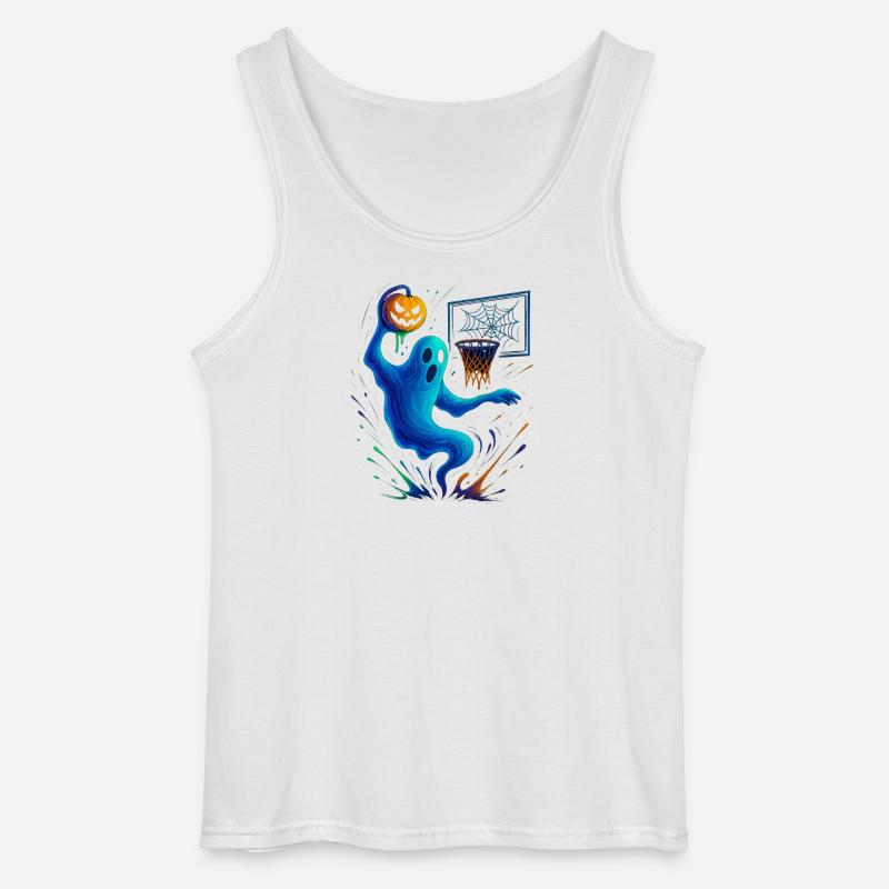 Halloween Ghost Dunk Kürbis Sneaker - Gildan Männer Tank Top - Weiß