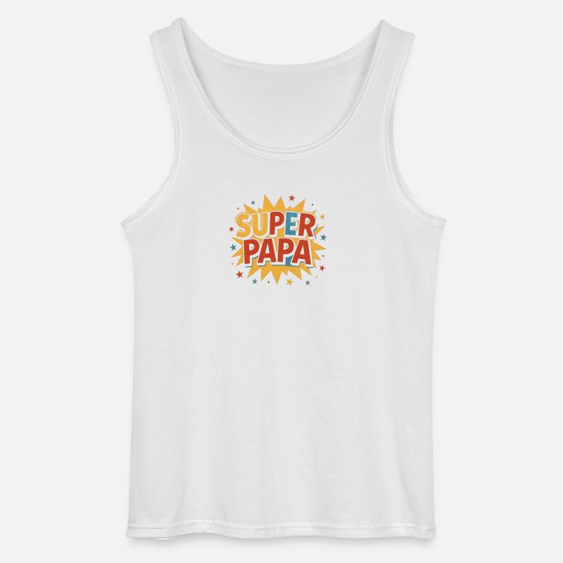Super Papa Comic Burst Retro - Gildan Männer Tank Top - Weiß