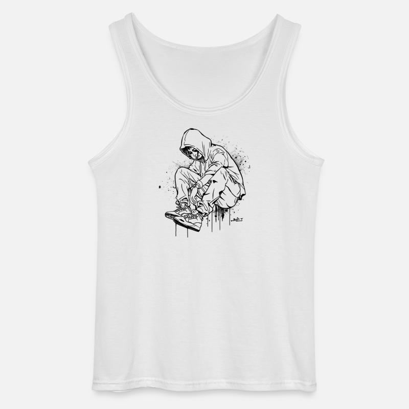 Silhouette Kapuzenpullover Graffiti - Gildan Männer Tank Top - Weiß