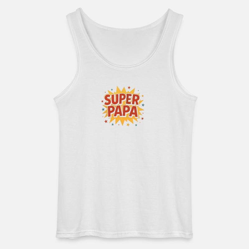 Super Papa Comic Explosion - Gildan Männer Tank Top - Weiß