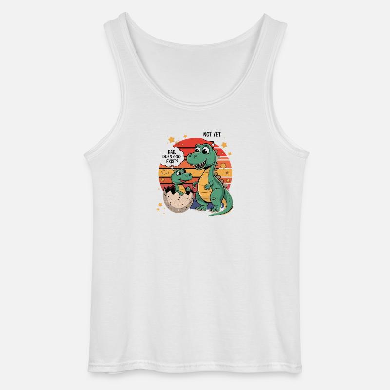 Dino Existenz Frage - Gildan Männer Tank Top - Weiß