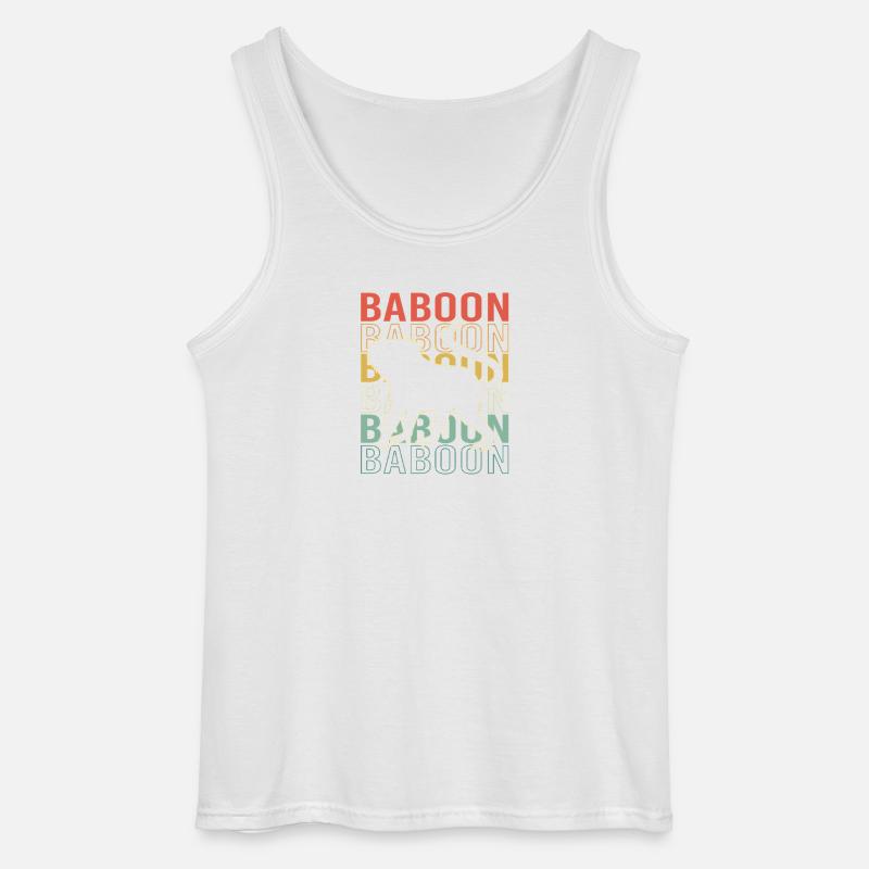 Baboon Pavian Primat Affe Affen - Gildan Männer Tank Top - Weiß