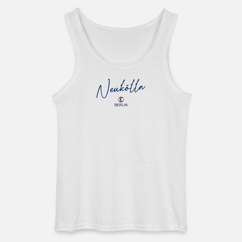 Neukölln - Berlin Flagge - Berliner Bär - Gildan Männer Tank Top - Weiß