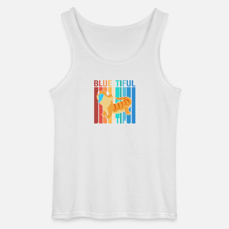 Blau Zunge Eidechse - Gildan Männer Tank Top - Weiß