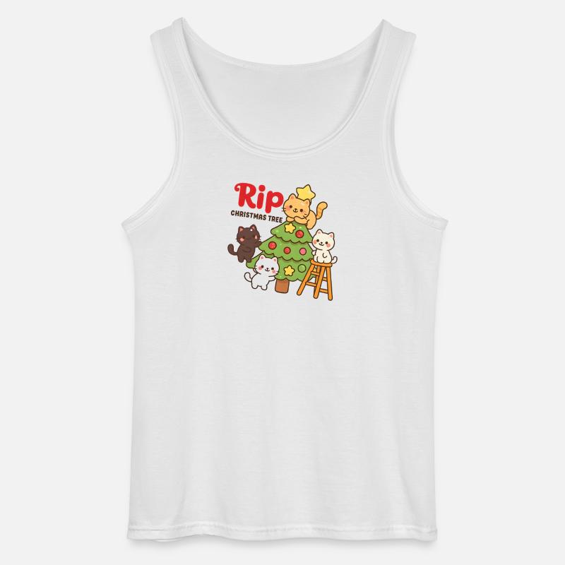 RIP Weihnachtsbaum Katzen, Kätzchen - Gildan Männer Tank Top - Weiß