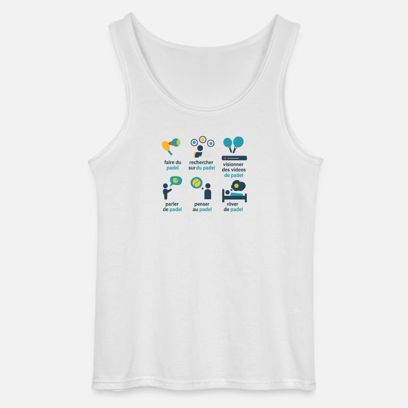Verspieltes grafisches Padel - Gildan Männer Tank Top - Weiß