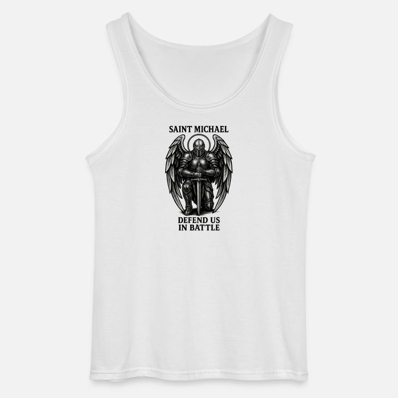 Sankt Michael Ritter des Lichts - Gildan Männer Tank Top - Weiß