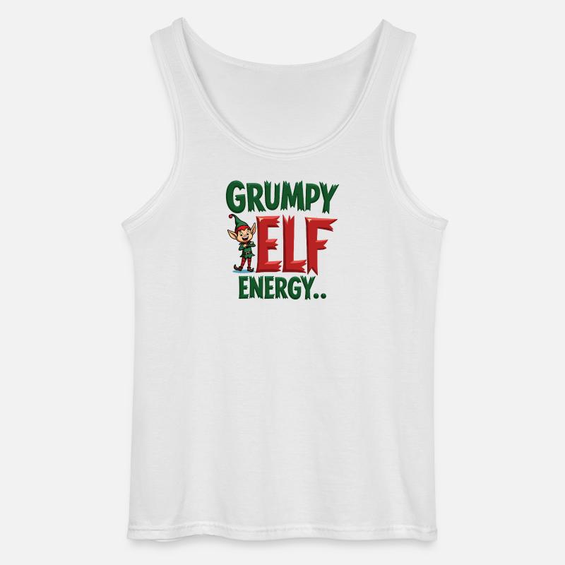 Grumpy Elf Energy Grumpy Imp - Gildan Men’s Tank Top - white