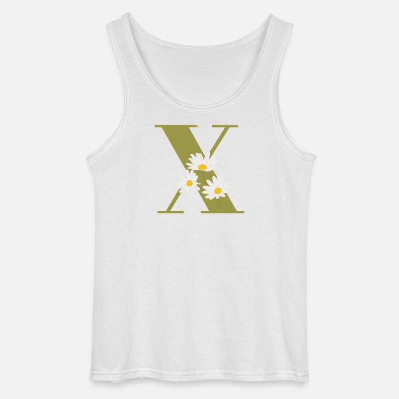 Buchstabe x Grüne Gänseblümchen - Gildan Männer Tank Top - Weiß