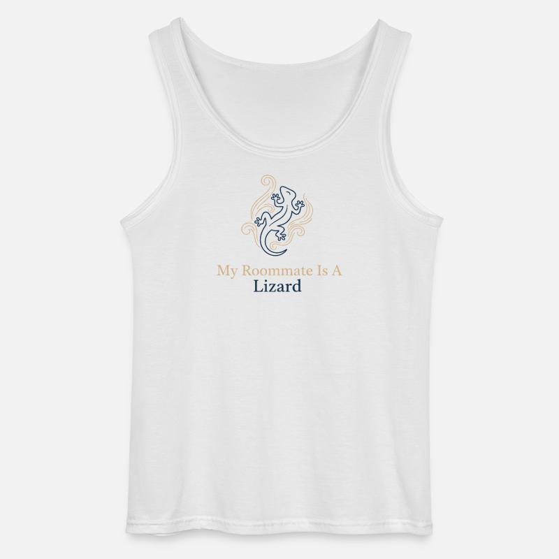 Mein Mitbewohner ist eine Echse - Gildan Männer Tank Top - Weiß