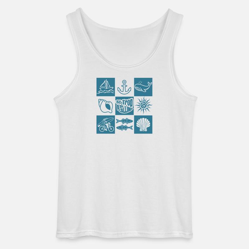 Rufe der ozeanischen nautischen Muster - Gildan Männer Tank Top - Weiß