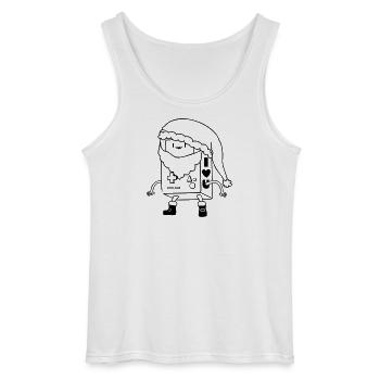Süßer Weihnachts Roboter Lineart SVG Vektor Art - Gildan Männer Tank Top - Weiß - Vorne - AI Model Male 185 dark (185cm)