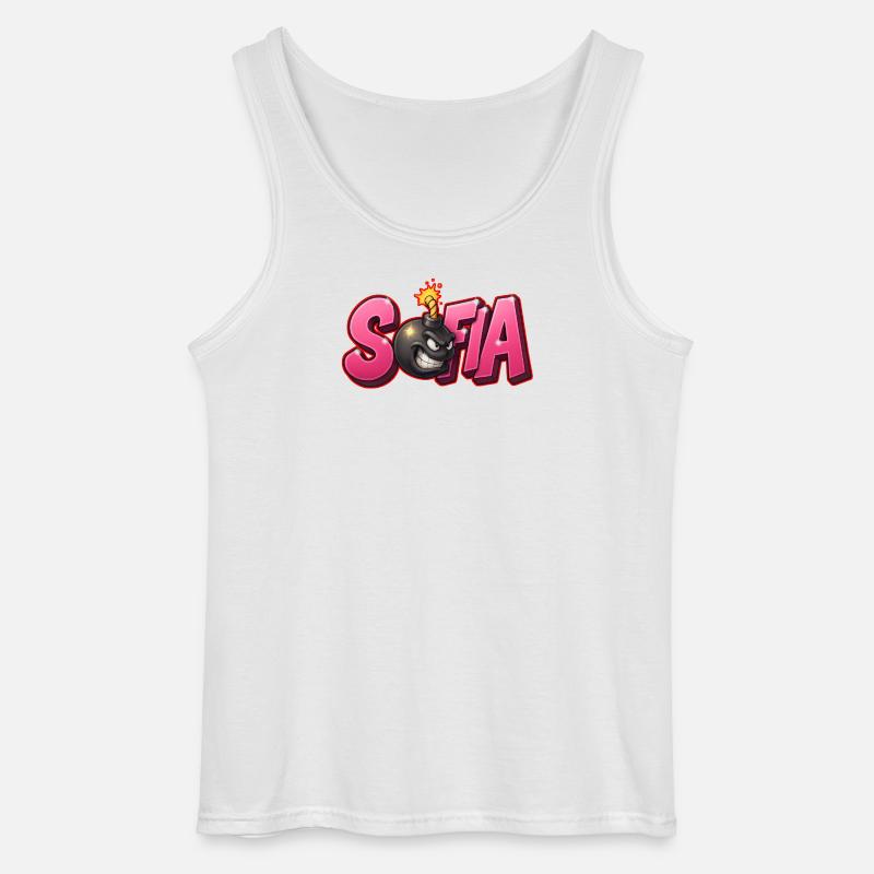 Sofia Graffiti Name Bomb Graffité 3D - Gildan Männer Tank Top - Weiß