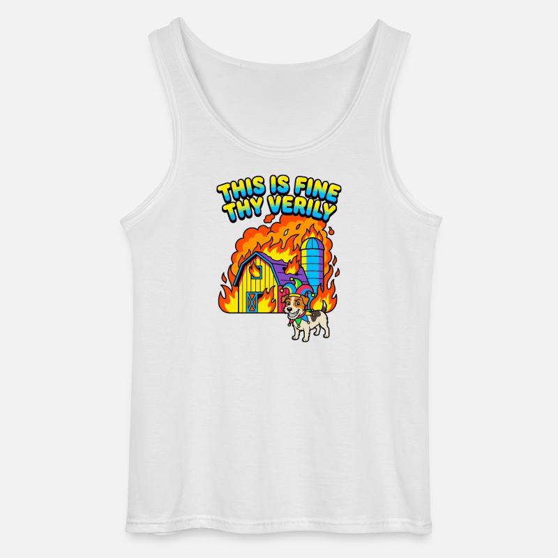 This Is Fine Thy Verily - Gildan Männer Tank Top - Weiß
