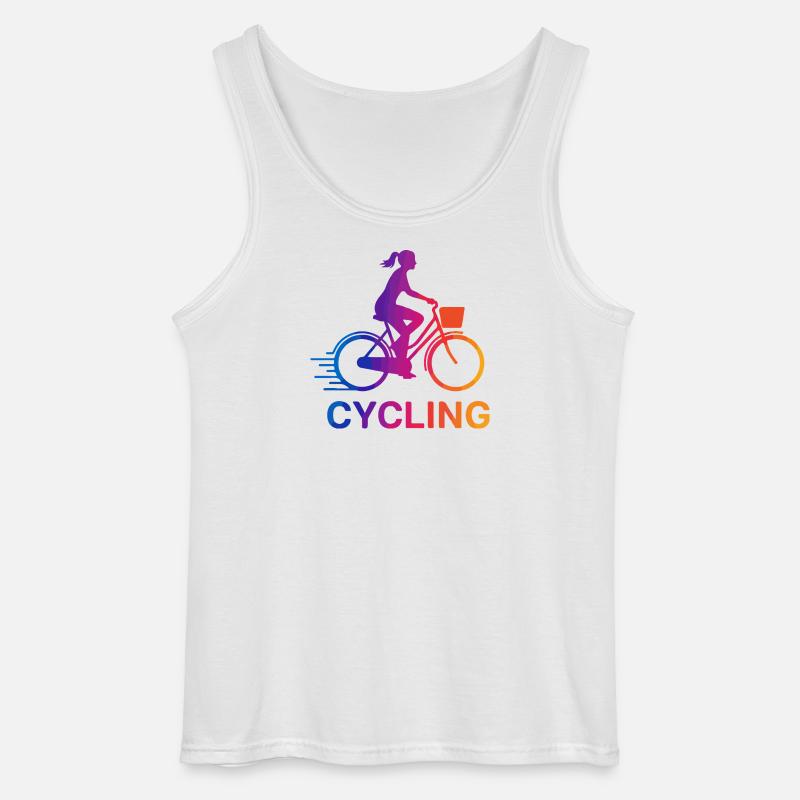 Rainbow Gradient Cyclist - Gildan Männer Tank Top - Weiß