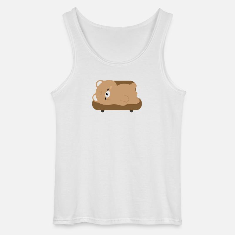 Müder Eisbär auf Sofa - Gildan Männer Tank Top - Weiß