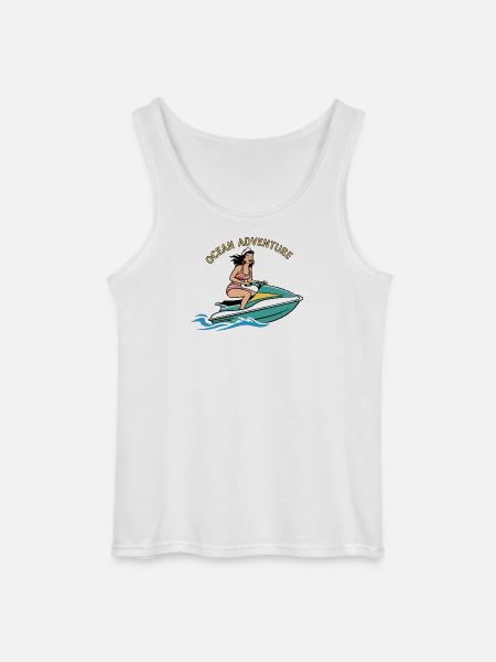 Pin-up en jet ski - Débardeur Gildan Homme - blanc