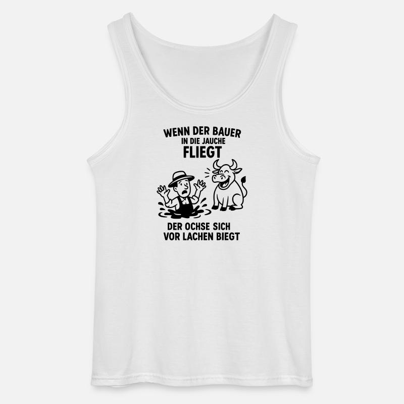 bauer jauche spruch witz ochse - Gildan Männer Tank Top - Weiß