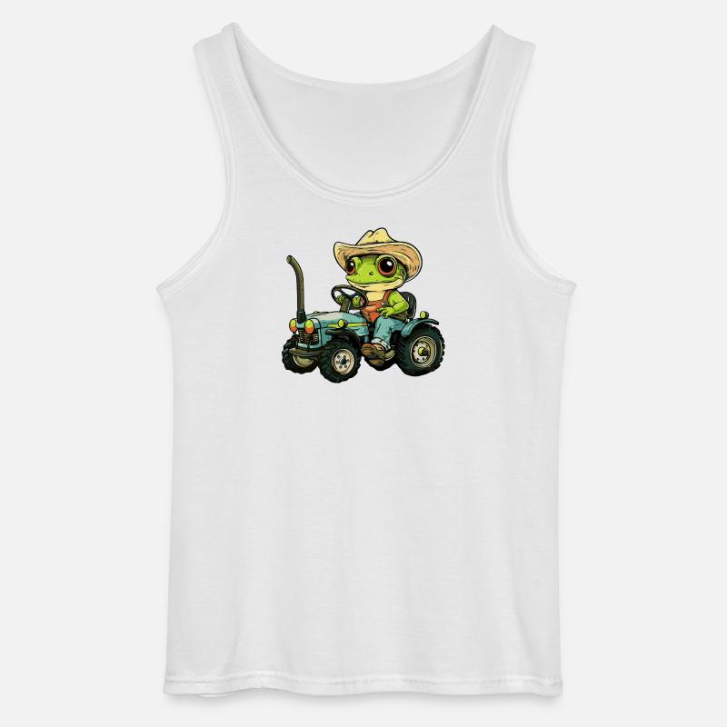 Frosch Traktor Farmer - Gildan Männer Tank Top - Weiß