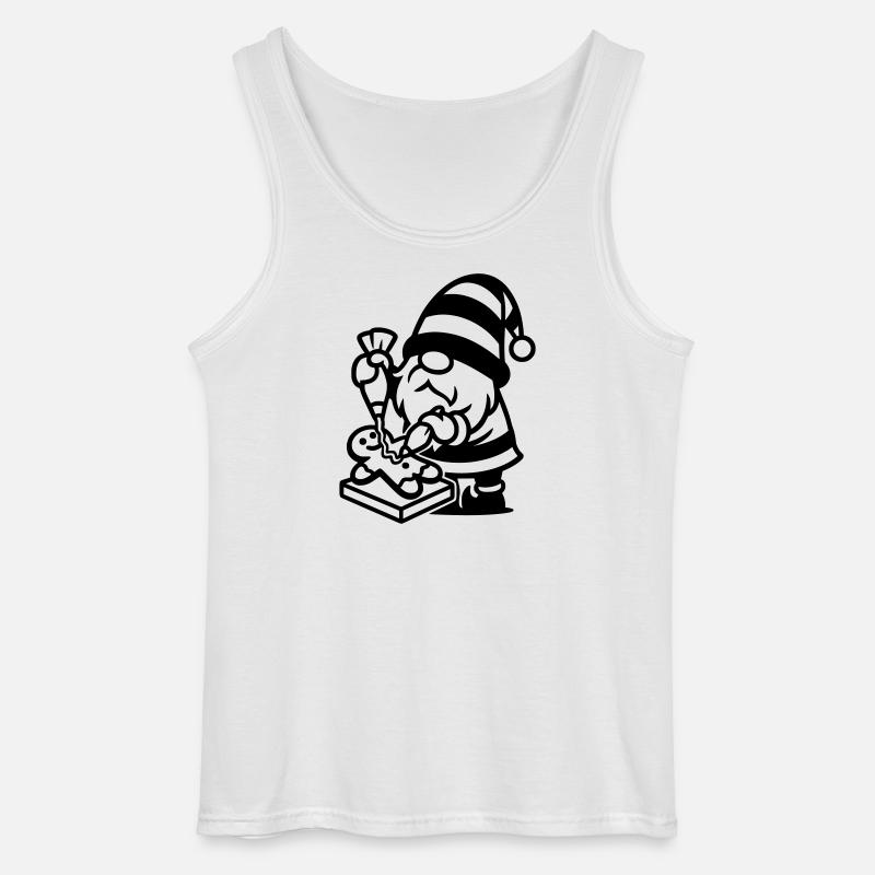 Gingerbread Baking Gnome - Gildan Men’s Tank Top - white