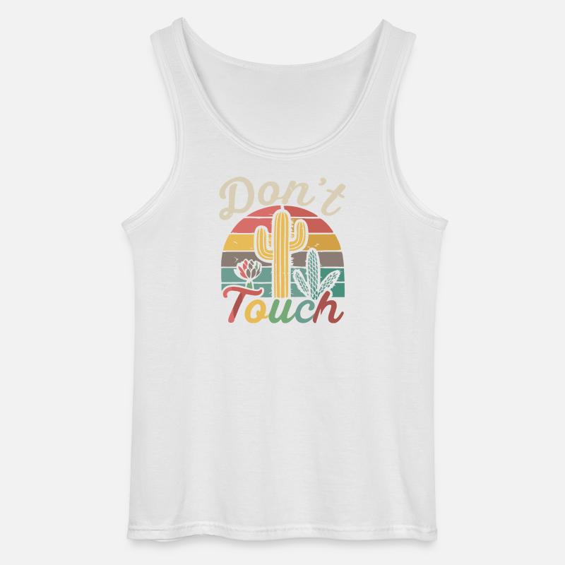 Fass Retro Cactus nicht an - Gildan Männer Tank Top - Weiß