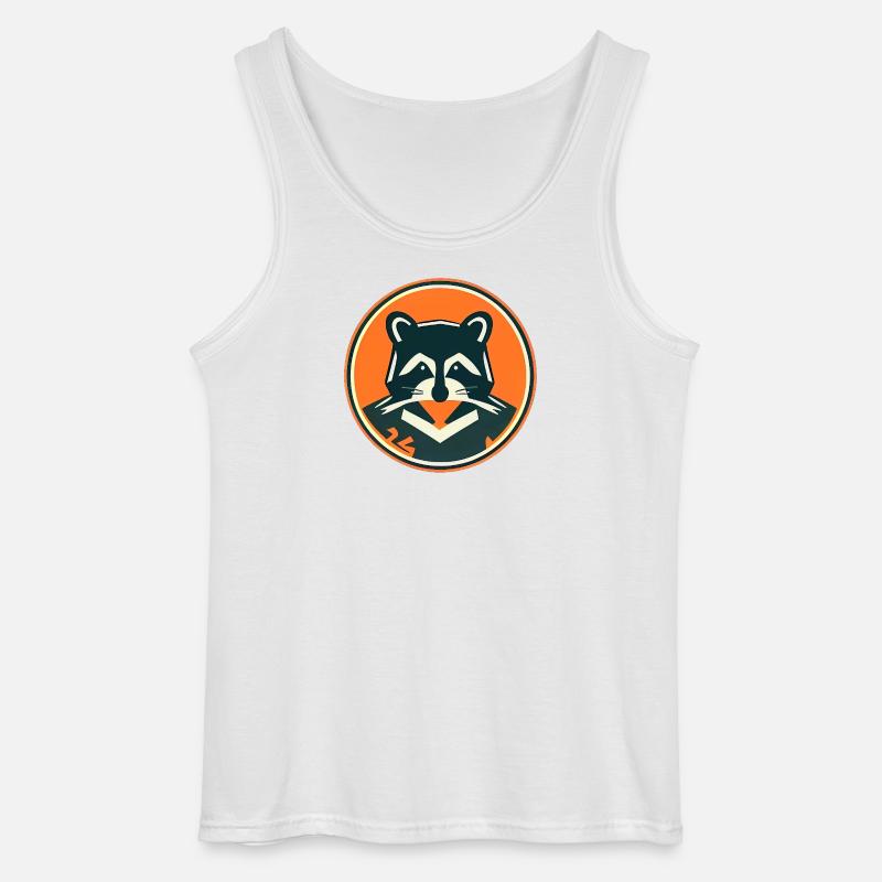 Waschbär Emblem in Orange - Gildan Männer Tank Top - Weiß