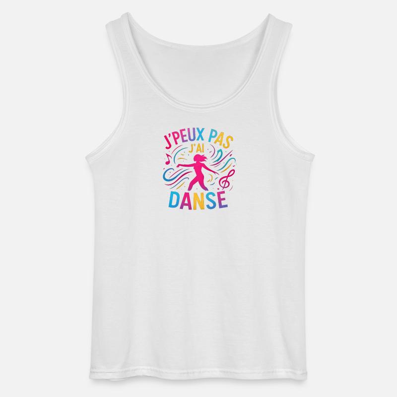 I Can't I Danced — Buntes Glitzern - Gildan Männer Tank Top - Weiß