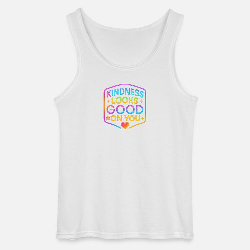 Kindness Neon steht dir gut - Gildan Männer Tank Top - Weiß