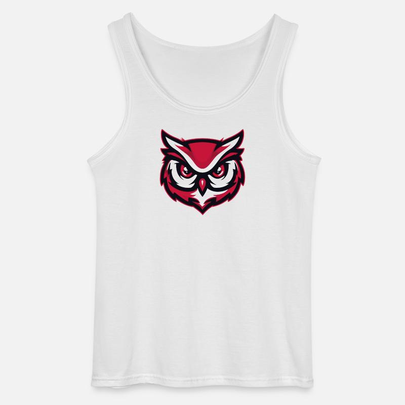 Maskottchen Eule Red White - Gildan Männer Tank Top - Weiß
