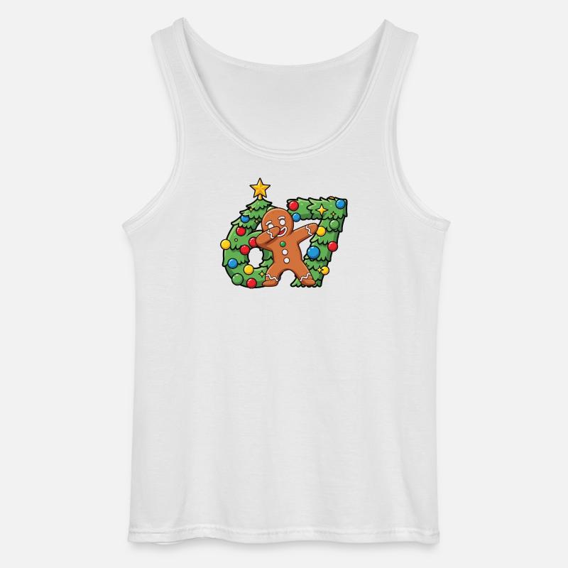 67 Meme-Lebkuchentanz auf dem Weihnachtskranz - Gildan Männer Tank Top - Weiß