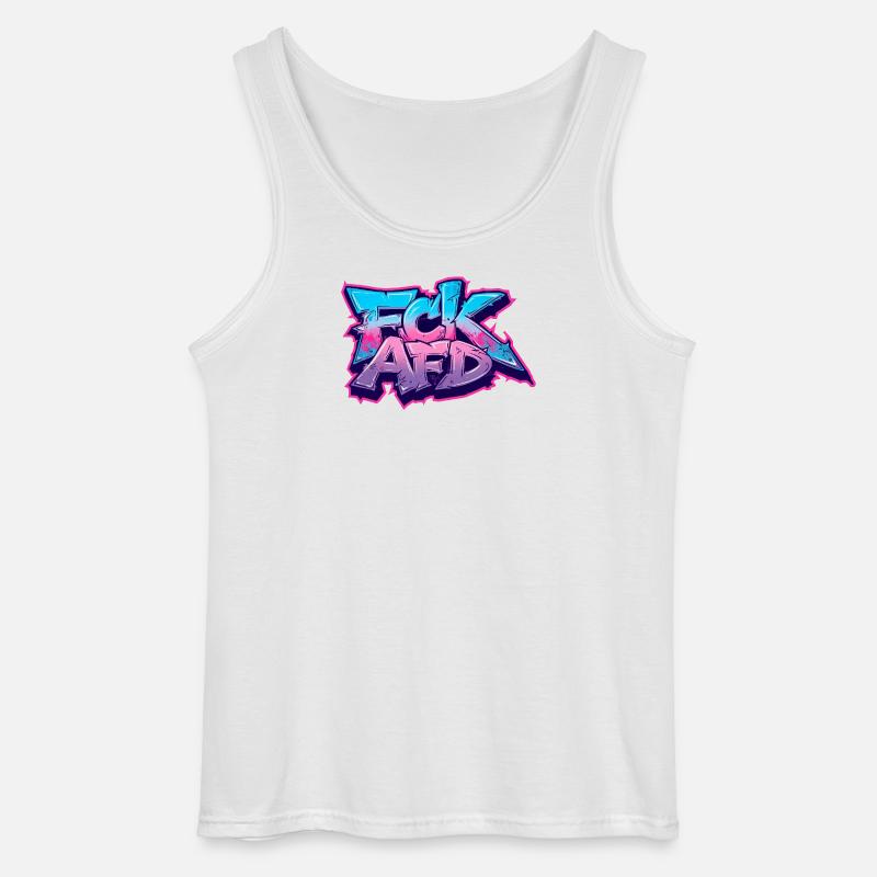 Graffiti Antifa Statement - Gildan Männer Tank Top - Weiß