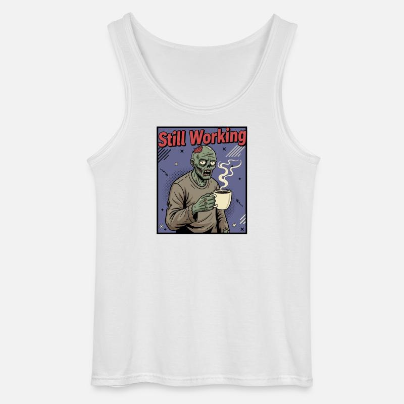 Still Working Zombie Kaffee - Gildan Männer Tank Top - Weiß