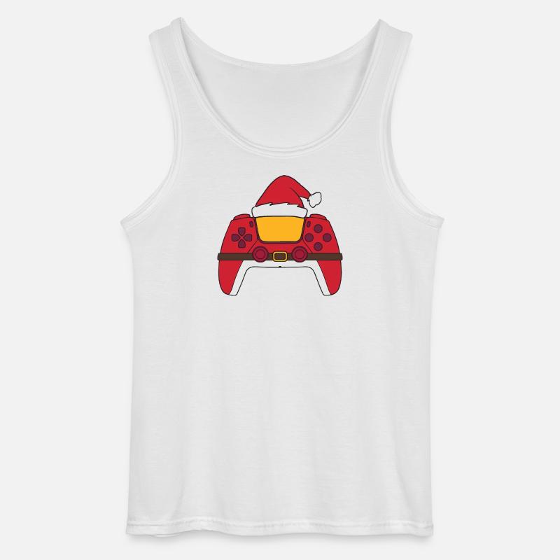Weihnachtsmann-Videospiel-Controller, Weihnachtsma - Gildan Männer Tank Top - Weiß