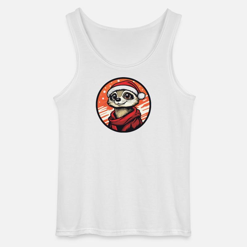Erdmännchen  mit Santa-Hut - Gildan Männer Tank Top - Weiß