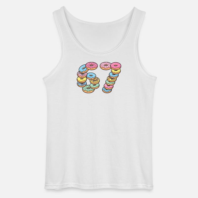 Pastel Donut Stack 67 Pattern - Gildan Men’s Tank Top - white