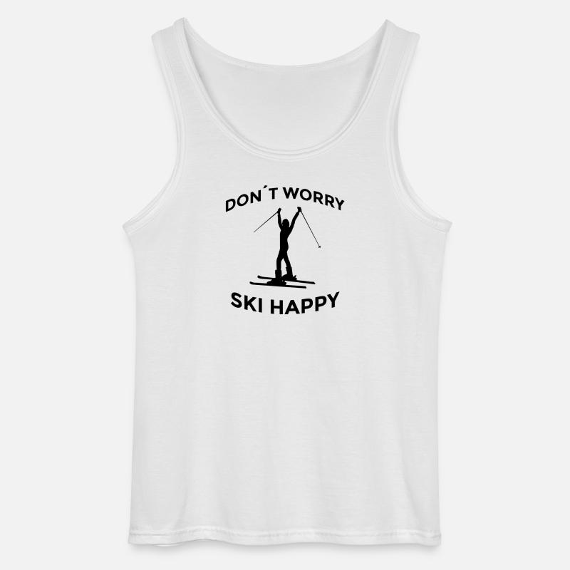 Don’t Worry Ski Happy Skispruch - Gildan Männer Tank Top - Weiß