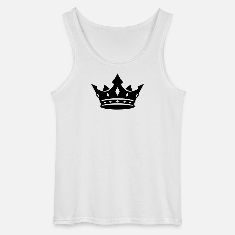 Crown Silhouette Black Cool Vector - Gildan Men’s Tank Top - white