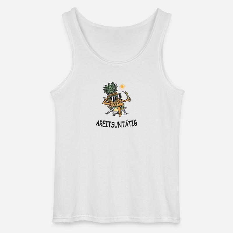 Arbeitsuntätig – Lustige Ananas im Urlaubsmodus - Gildan Männer Tank Top - Weiß
