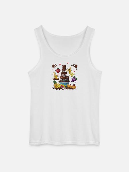 Chocolate Fountain Fruit Friends Design - Gildan Men’s Tank Top - white