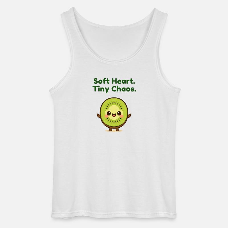 Softe Herz Tiny Chaos Kiwi - Gildan Männer Tank Top - Weiß