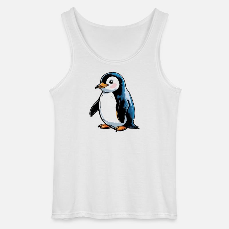 Comic-Pinguin Blauton - Gildan Männer Tank Top - Weiß