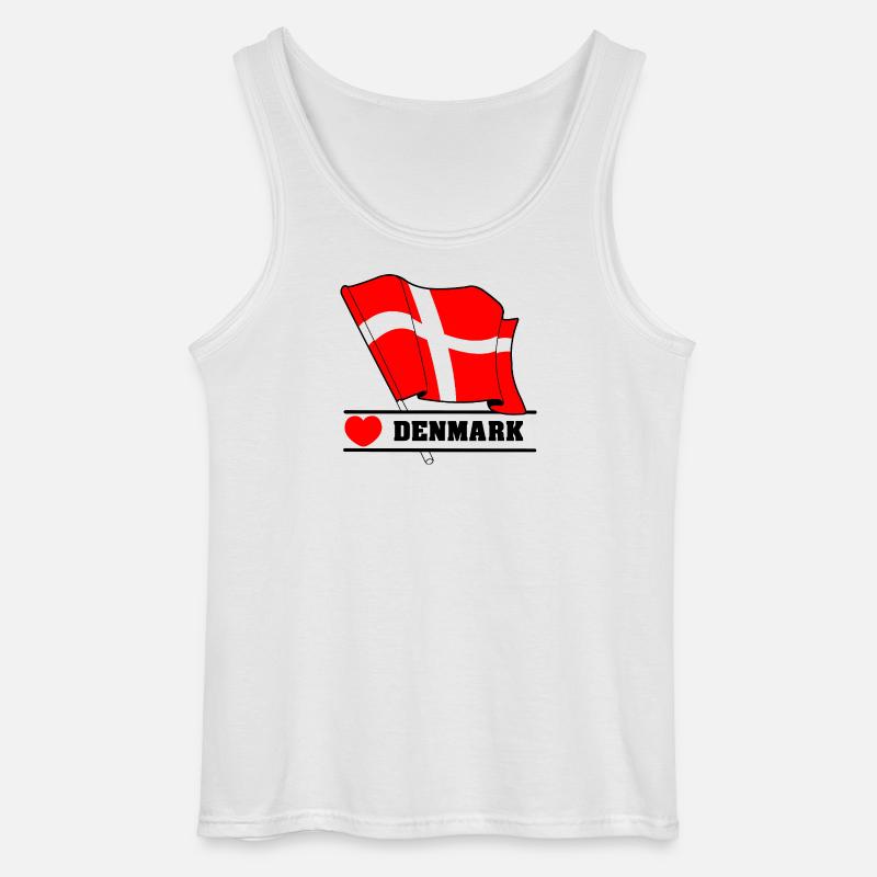 DANMARK – Flag med hjerte - Gildan tanktop til mænd - hvid