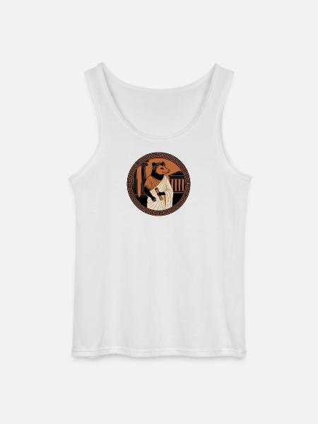 Classical Philosopher Opossum In Antique Toga - Gildan Men’s Tank Top - white