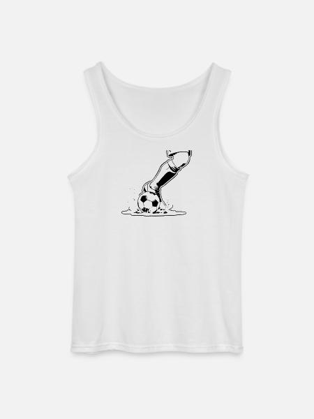 Soccer Shot Closeup Kick Vector - Gildan Men’s Tank Top - white