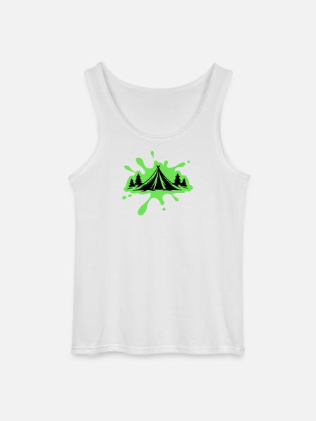 Camping Tent Nature Blobs - Gildan Men’s Tank Top - white