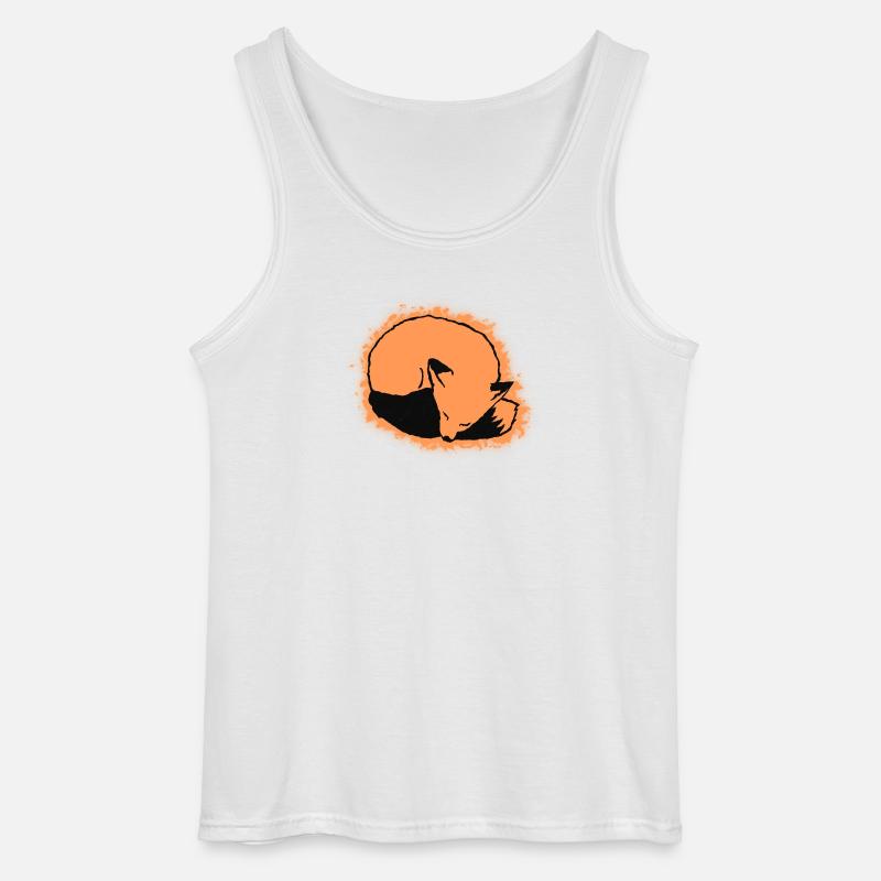 Fuchs schlafend: Niedlich, Kawaii & Comic Stil - Gildan Männer Tank Top - Weiß