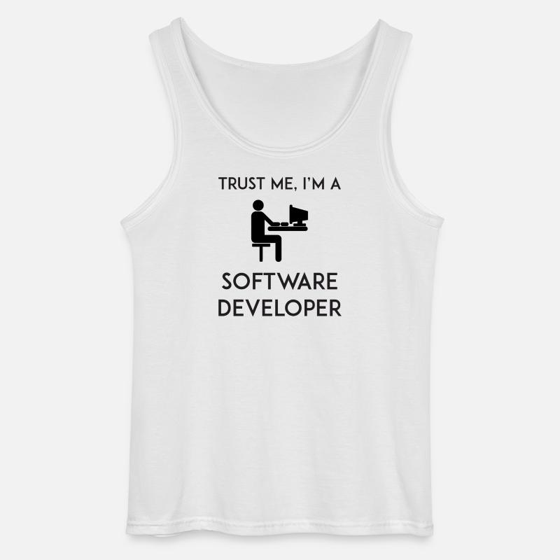 Trust Me I'm a Software Developer - Gildan Men’s Tank Top - white