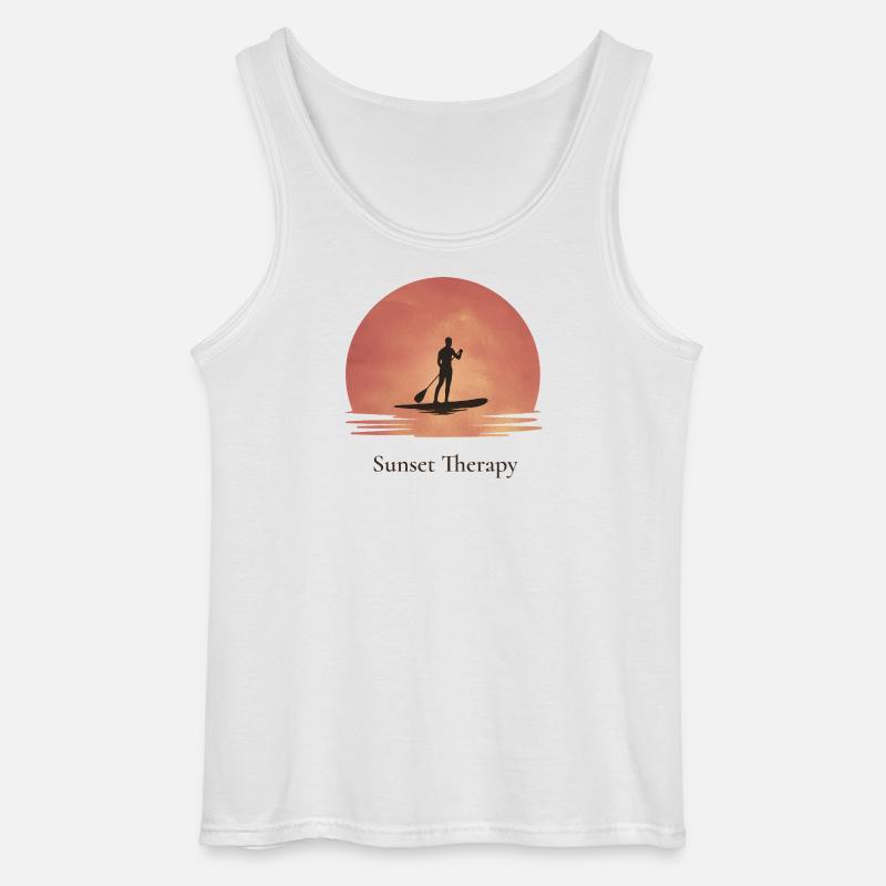 Sunset Therapy – Ruhe am Wasser - Gildan Männer Tank Top - Weiß