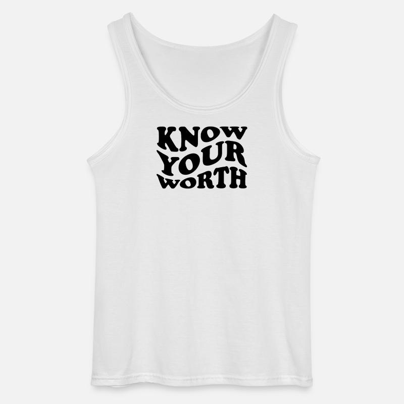Know Your Worth – Selbstliebe Statement - Gildan Männer Tank Top - Weiß